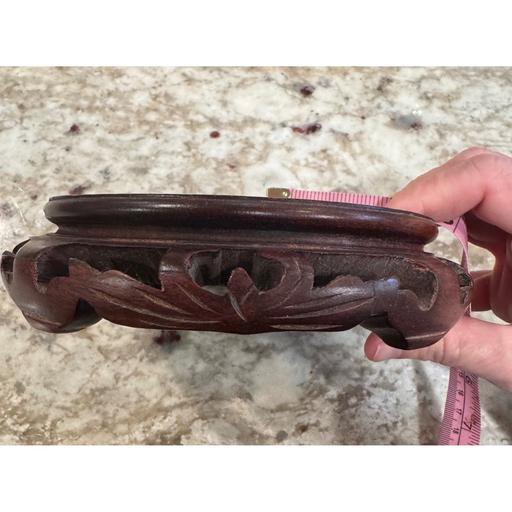 Vintage Chineses Carved Wood lamp Base - Picture 5 of 6